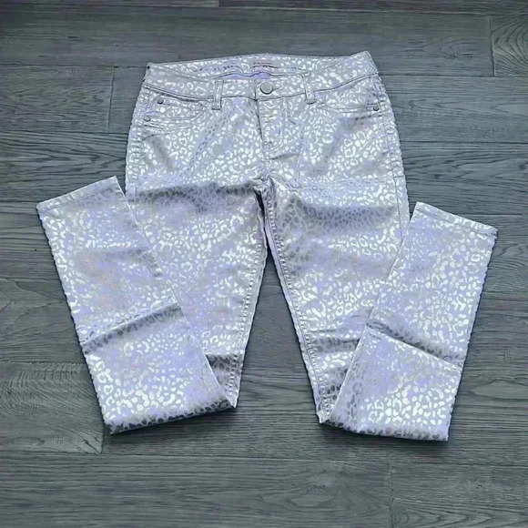 🌸3/$30🌸FIRE Los  Angeles | Lilac purple and gold sparkle cheetah jeggings - Picture 3 of 9